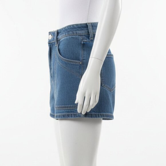 LOTTIE MOSS Blue Traveler High Waisted Shorts 23 - Picture 4 of 12